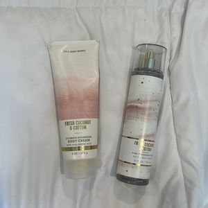Fresh Coconut and Cotton Bath and Body Works Full Size Lotion and Fragrance Mist